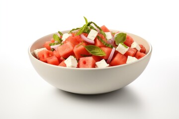 watermelon salad with cheese and olives