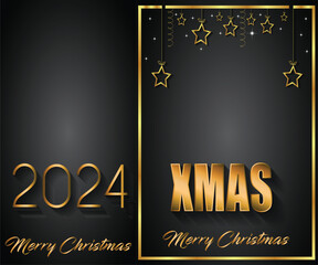 2024 Merry Christmas background for your seasonal invitations, festival posters, greetings cards. 