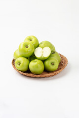 청사과, green apple with cut apple