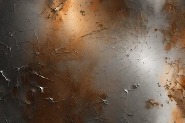 An image of a real aluminum metal surface with numerous scratches, grunge, and rust. 3d rendering