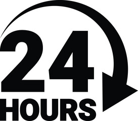 24 hour service icon vector
