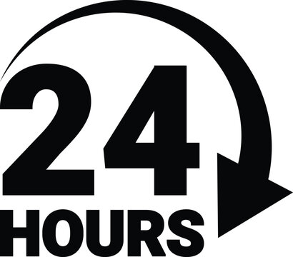 24 hour service icon vector