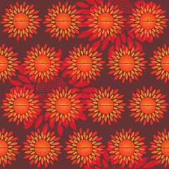 seamless floral sunflower pattern