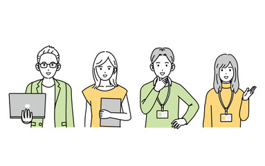 カジュアルな服装のフリーランス、ビジネスパーソン