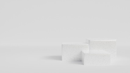 3d product display podium scene with the geometric platform. 3d cylinder stand podium. Commercial background. Geometric forms in modern minimal design. 3d rendering.