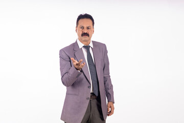 indian businessman giving thinking expression