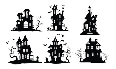 silhouette haunted home set.