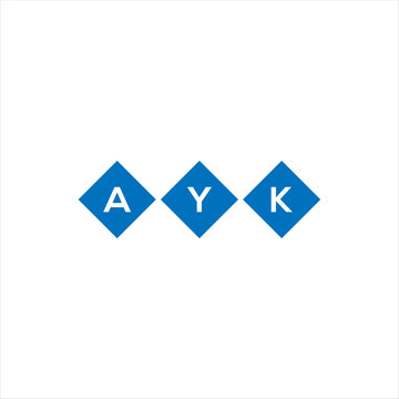 AYK letter logo design on white background. AYK creative initials letter logo concept. AYK letter design.
