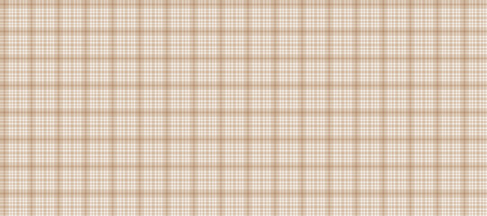 Gingham seamless pattern. Light beige vichy background texture. Checkered tweed plaid repeating wallpaper. Natural nude tartan fabric and textile swatch design. Vector  - obrazy, fototapety, plakaty