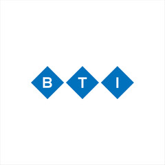 BTI letter technology logo design on white background. BTI creative initials letter IT logo concept. BTI setting shape design

