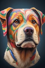 portrait of a dog with a scarf and A Simple Mandala Art Creation of a Dog