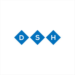 DSH letter technology logo design on white background. DSH creative initials letter IT logo concept. DSH setting shape design
