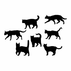 silhouettes of cats