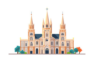 Catholic church. Vector illustration design.