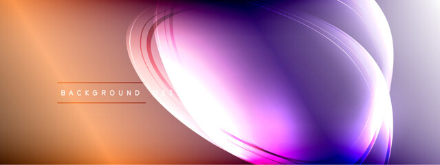 Vector abstract background - liquid transparent bubble shapes on fluid gradient with shadows and light effects