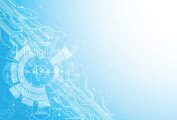 Abstract digital background with technology circuit board texture. Electronic motherboard illustration. Communication and engineering concept. Vector illustration