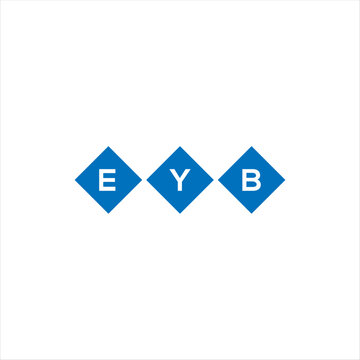 EYB letter technology logo design on white background. EYB creative initials letter IT logo concept. EYB setting shape design
