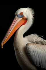 Obraz premium American White Pelican in its Natural Habitat. Majestic Portrait. American Wildlife Animal. Generative ai