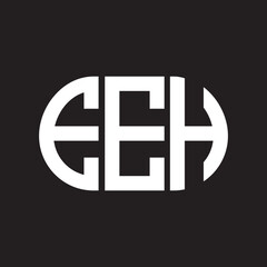 EEH letter technology logo design on black background. EEH creative initials letter IT logo concept. EEH setting shape design
