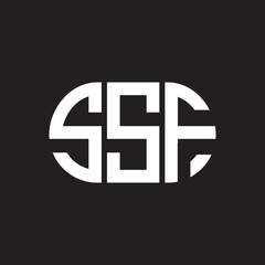 SSF letter technology logo design on black background. SSF creative initials letter IT logo concept. SSF setting shape design
