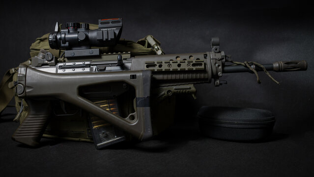 SIG 551 assault rifle with folded stock