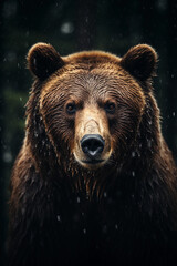 Grizzly Bear in its Natural Habitat. Majestic Portrait. North America Wildlife Animal. Generative ai