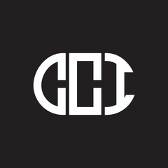 CCI letter technology logo design on black background. CCI creative initials letter IT logo concept. CCI setting shape design
