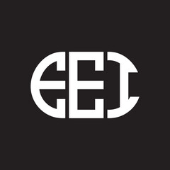 EEI letter technology logo design on black background. EEI creative initials letter IT logo concept. EEI setting shape design
