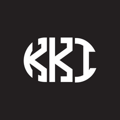 KKI letter technology logo design on black background. KKI creative initials letter IT logo concept. KKI setting shape design
