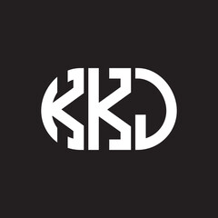KKJ letter technology logo design on black background. KKJ creative initials letter IT logo concept. KKJ setting shape design
