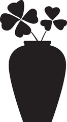 Vector vase icon with flowers