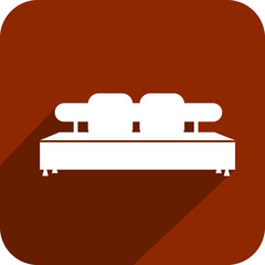 Vector sofa icon design on button