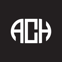 ACH letter technology logo design on black background. ACH creative initials letter IT logo concept. ACH setting shape design
