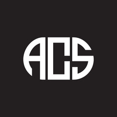 ACS letter technology logo design on black background. ACS creative initials letter IT logo concept. ACS setting shape design
  