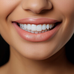 close up of a woman smiling with white teeth
