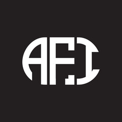 AFI letter technology logo design on black background. AFI creative initials letter IT logo concept. AFI setting shape design
