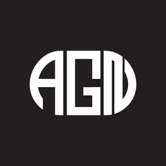AGN letter technology logo design on black background. AGN creative initials letter IT logo concept. AGN setting shape design
