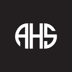 AHS letter technology logo design on black background. AHS creative initials letter IT logo concept. AHS setting shape design
