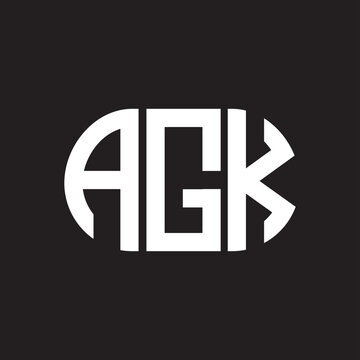 AGK letter technology logo design on black background. AGK creative initials letter IT logo concept. AGK setting shape design
