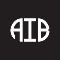 AIB letter technology logo design on black background. AIB creative initials letter IT logo concept. AIB setting shape design
