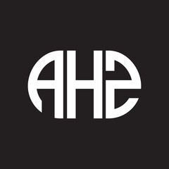 AHZ letter technology logo design on black background. AHZ creative initials letter IT logo concept. AHZ setting shape design
