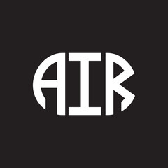 Fototapeta premium AIR letter technology logo design on black background. AIR creative initials letter IT logo concept. AIR setting shape design 