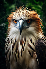 Philippine Eagle in the Jungle Showing Majesty. Majestic Portrait. Wildlife Animal. Generative ai