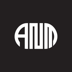 ANM letter technology logo design on black background. ANM creative initials letter IT logo concept. ANM setting shape design
