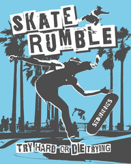 Skate Rumble Vector Art, Illustration and Graphic