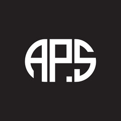 APS letter technology logo design on black background. APS creative initials letter IT logo concept. APS setting shape design
