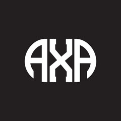 AXA letter logo design on black background. AXA creative initials letter logo concept. AXA letter design.	
