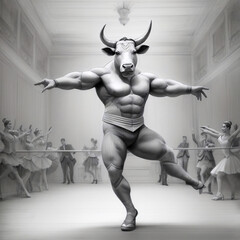 Fototapeta na wymiar Bull dancing
