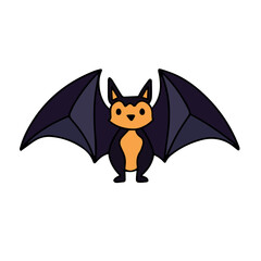 Cute bat. Cartoon little bat. Halloween's character. Vector illustration.