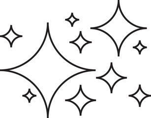 Vector outline stars sparkle firework, Decoration twinkle, shiny flash.